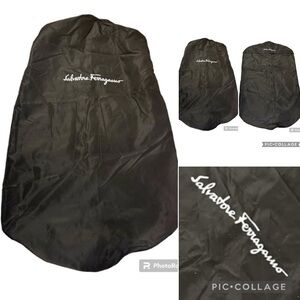 Salvatore Ferragamo black nylon zip protective garment travel bag